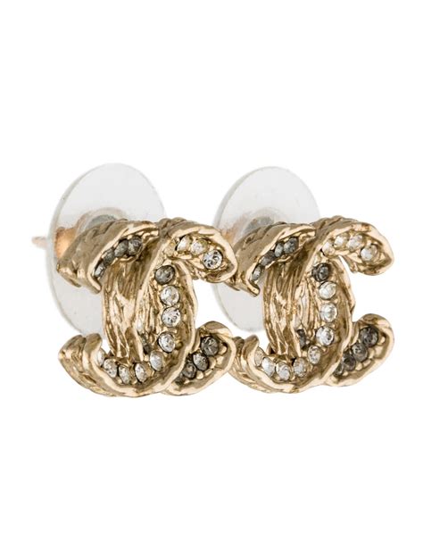 chanel crystal cc earrings|Chanel cc logo earrings price.